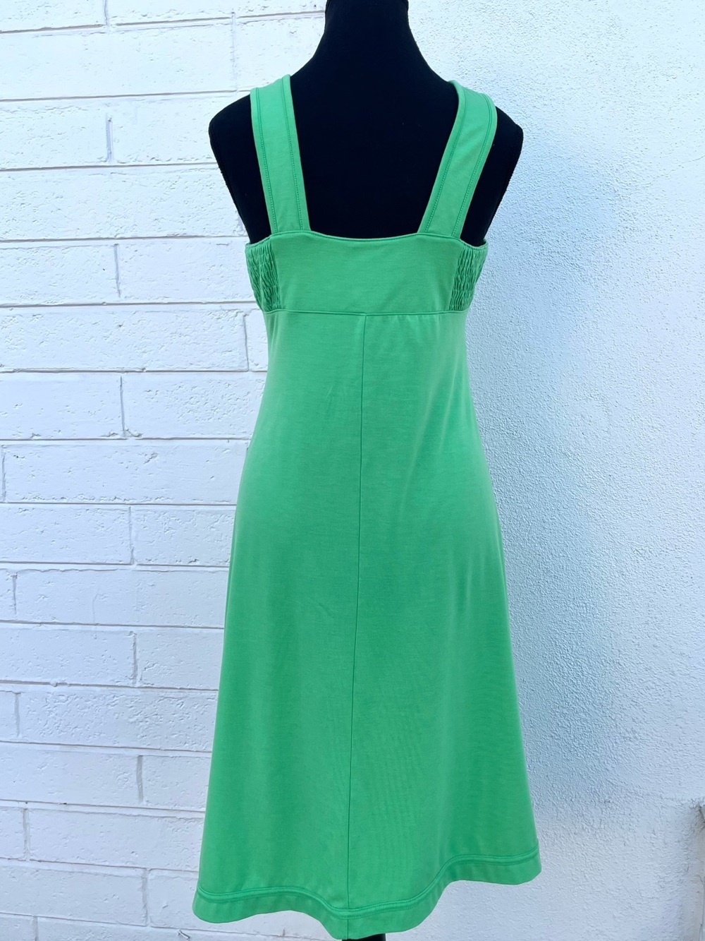 North Face Sundress Chartreuse Green Sleeveless Tank Empire Waist Zip Pocket WL - Picture 2 of 16